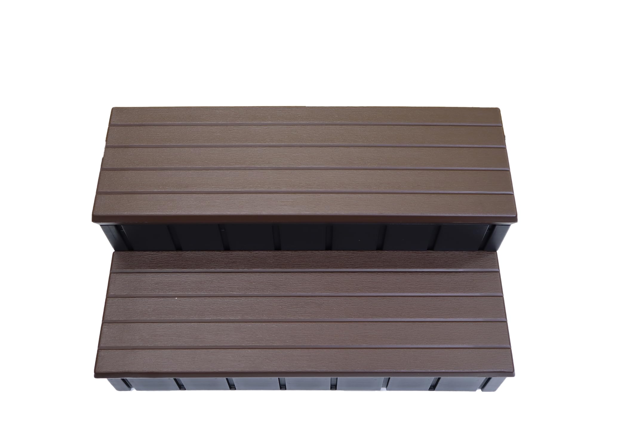 Durable Confer Plastics Spa & Hot Tub Storage Step - Multi-Functional, Made in USA, Espresso Color | Perfect for Poolside Organization & Easy Access