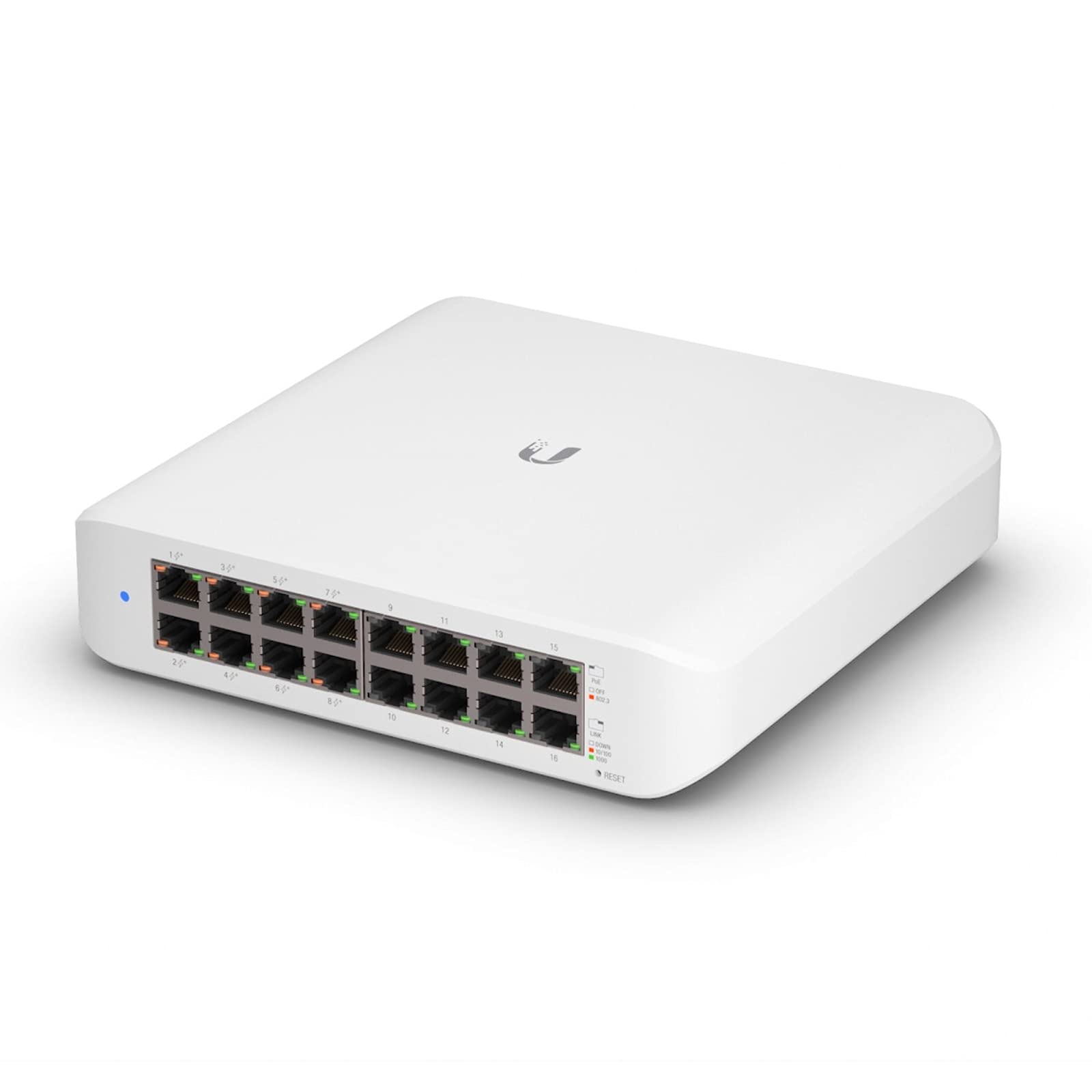 Ubiquiti UniFi Switch USW-Lite-16-PoE - 16-Port Gigabit Ethernet Switch with 8 PoE+ Ports | Wall Mountable | Ideal for Home Office, Small Business & Smart Home Network Setup