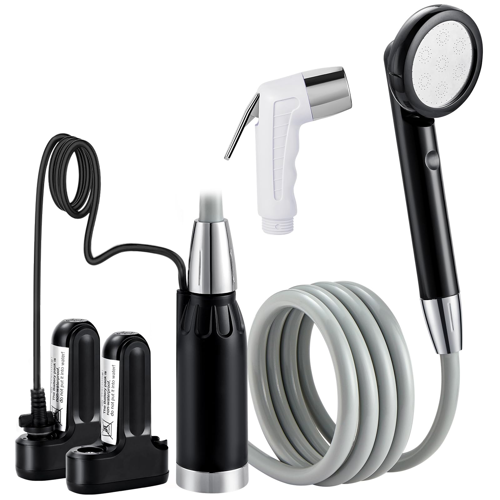 KEDSUM Rechargeable Portable Camp Shower - Battery Powered Outdoor Shower Head with Water Pump for Camping, Hiking, Beach, RV Travel & Off-Grid Adventures | Perfect for Emergency Use, Road Trips, Backpacking & Outdoor Showers | JP-2040 | Ideal for Emergency Preparedness Kits & Remote Locations