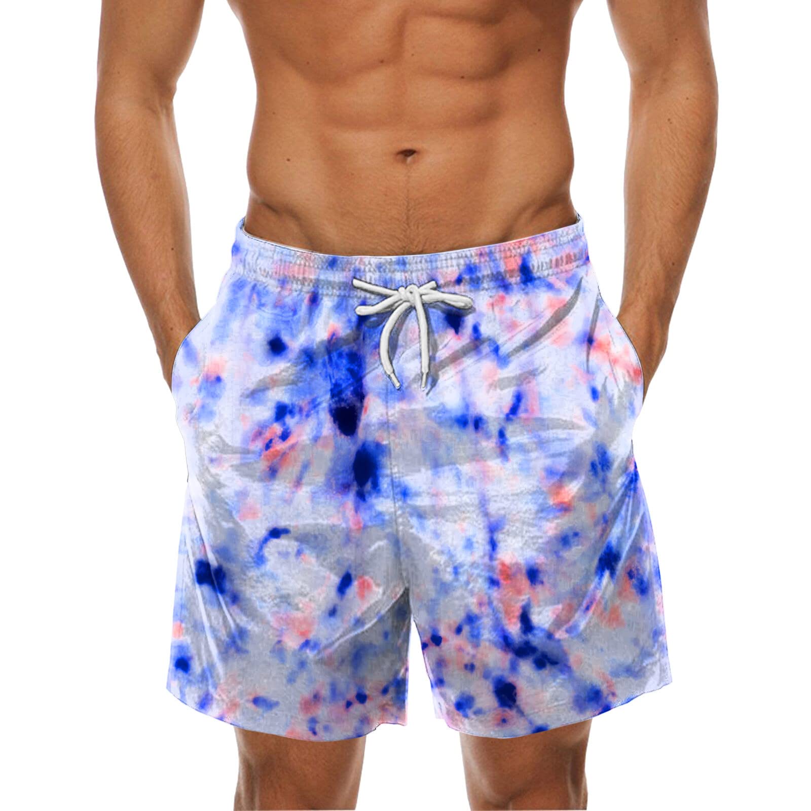 Men's Casual Printed Shorts - Summer Beach & Sports Wear with Mesh Liner