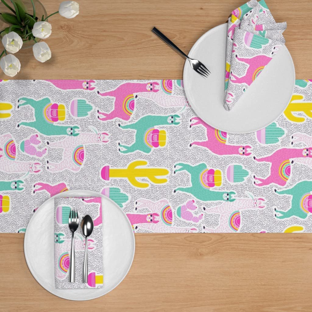 Custom Llama Cactus Cotton Sateen Table Runner 72