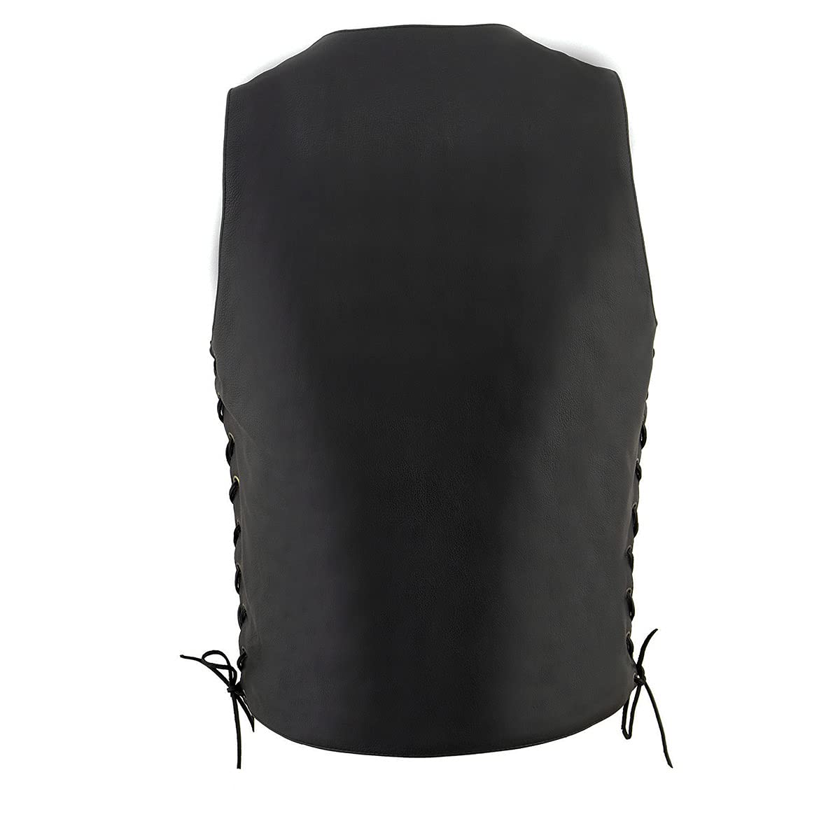 Milwaukee Leather MLM3541 Men's Roulette Black Premium Motorcycle Vest - 10 Pockets, Cool-Tec Leather Treatment for Comfort & Style - Perfect for Biker Rides, Motorcycle Clubs & Outdoor Adventures