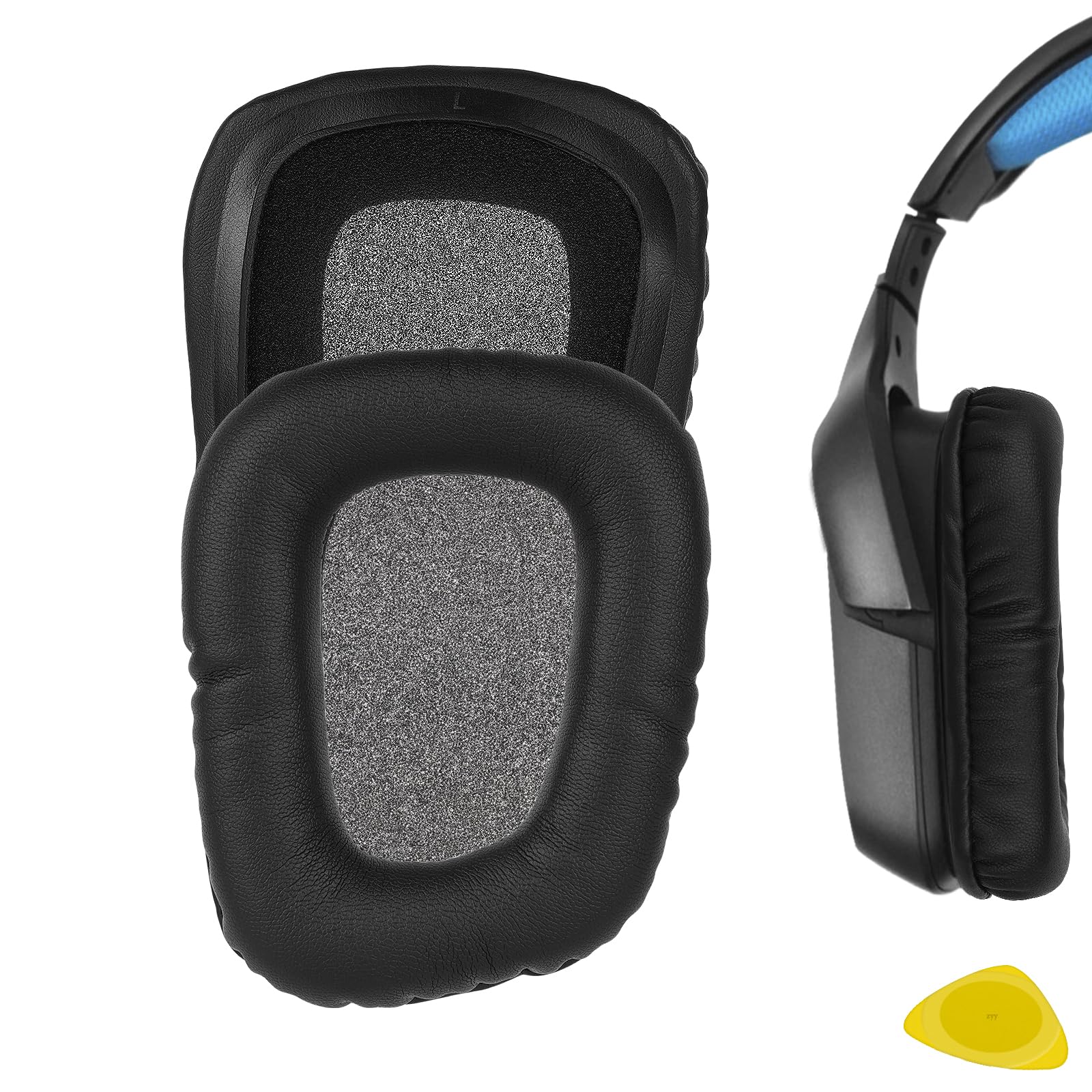 Geekria QuickFit Replacement Ear Pads for Logitech G35 G930 G430 F450 Headphones - Premium Memory Foam Ear Cushions & Headset Earpads - Comfortable Gaming & Office Use (Black)
