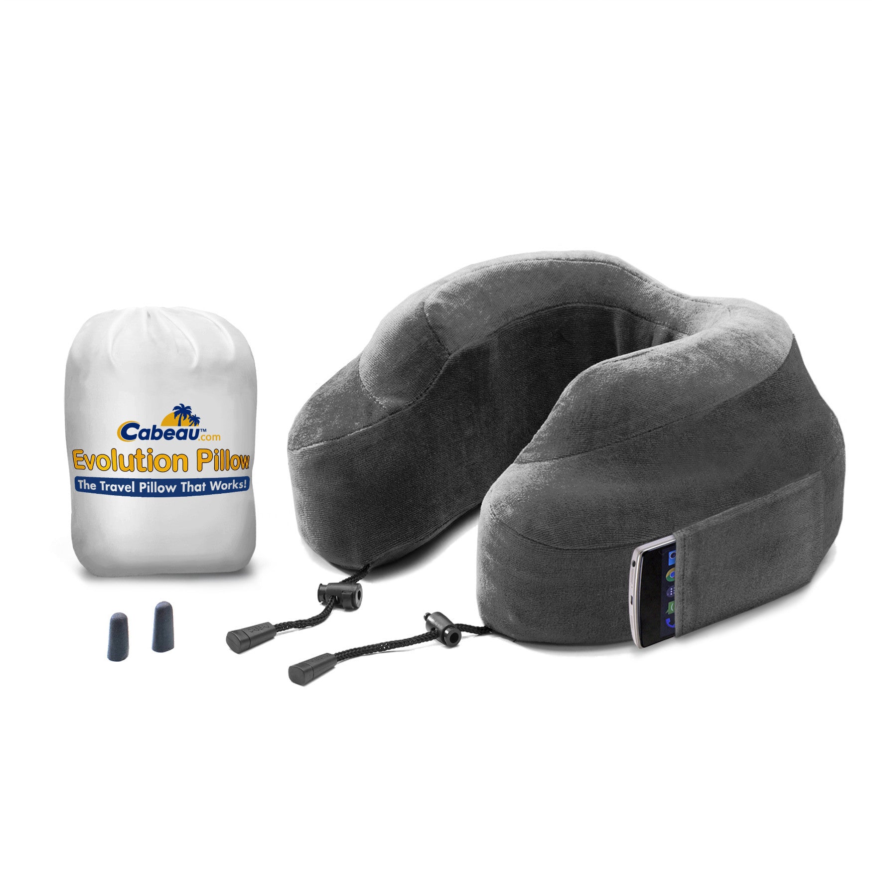 Cabeau Evolution Memory Foam Travel Pillow - Neck Support for Airplane, Car & Home Use - Comfortable & Portable for Long Flights, Road Trips & Relaxation