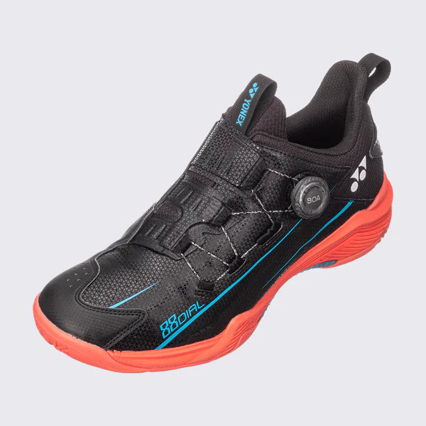 Yonex Power Cushion 88 Dial 2 Unisex Badminton Shoes - Black/Red | Lightweight & Shock Absorbing for Competitive Play & Training