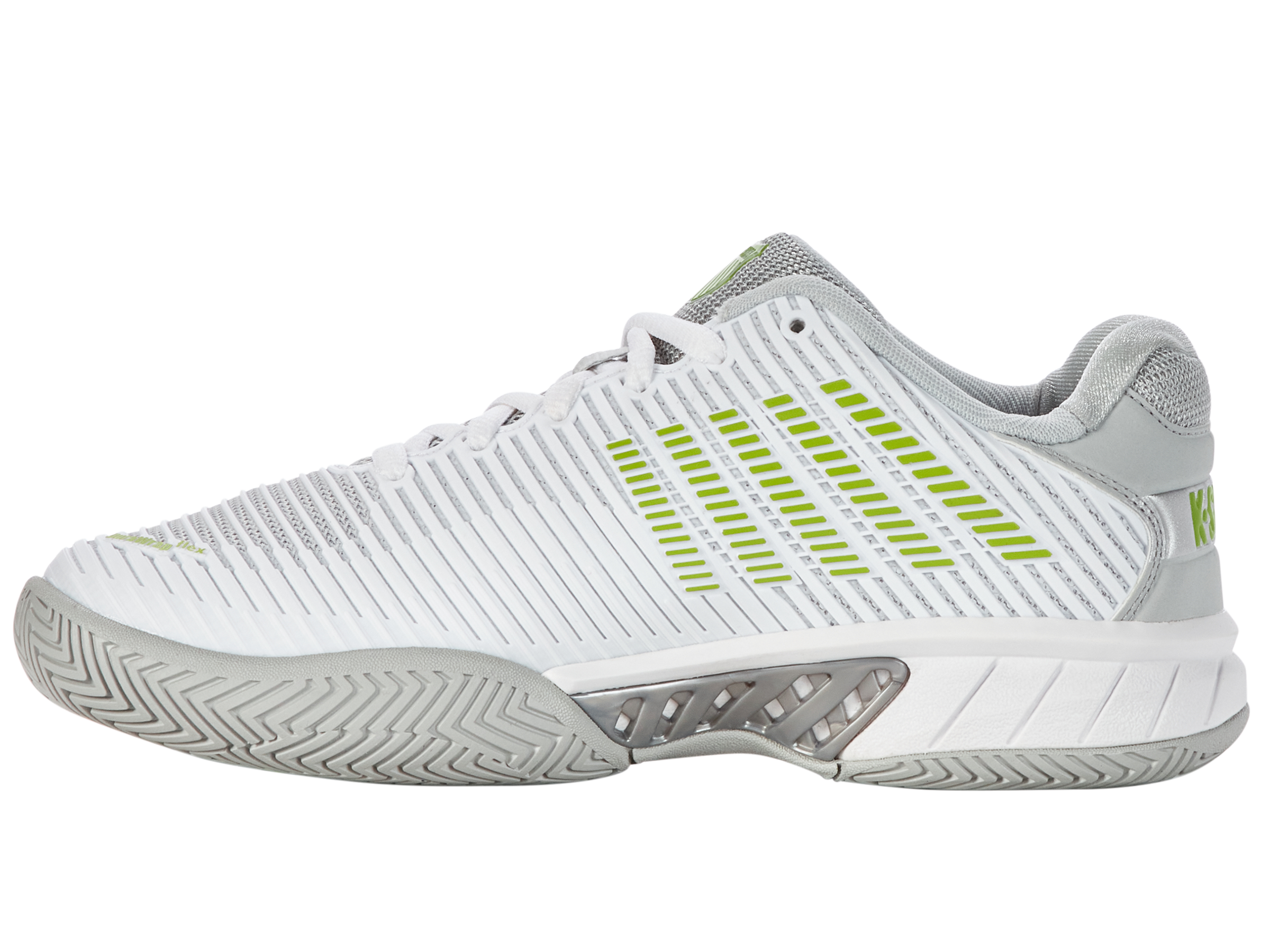 Hypercourt Express 2 Men's Tennis Shoes - White/Gray Violet/Lime Green | Lightweight Performance Court Shoes for Tennis & Pickleball | Ideal for Competitive Play & Training