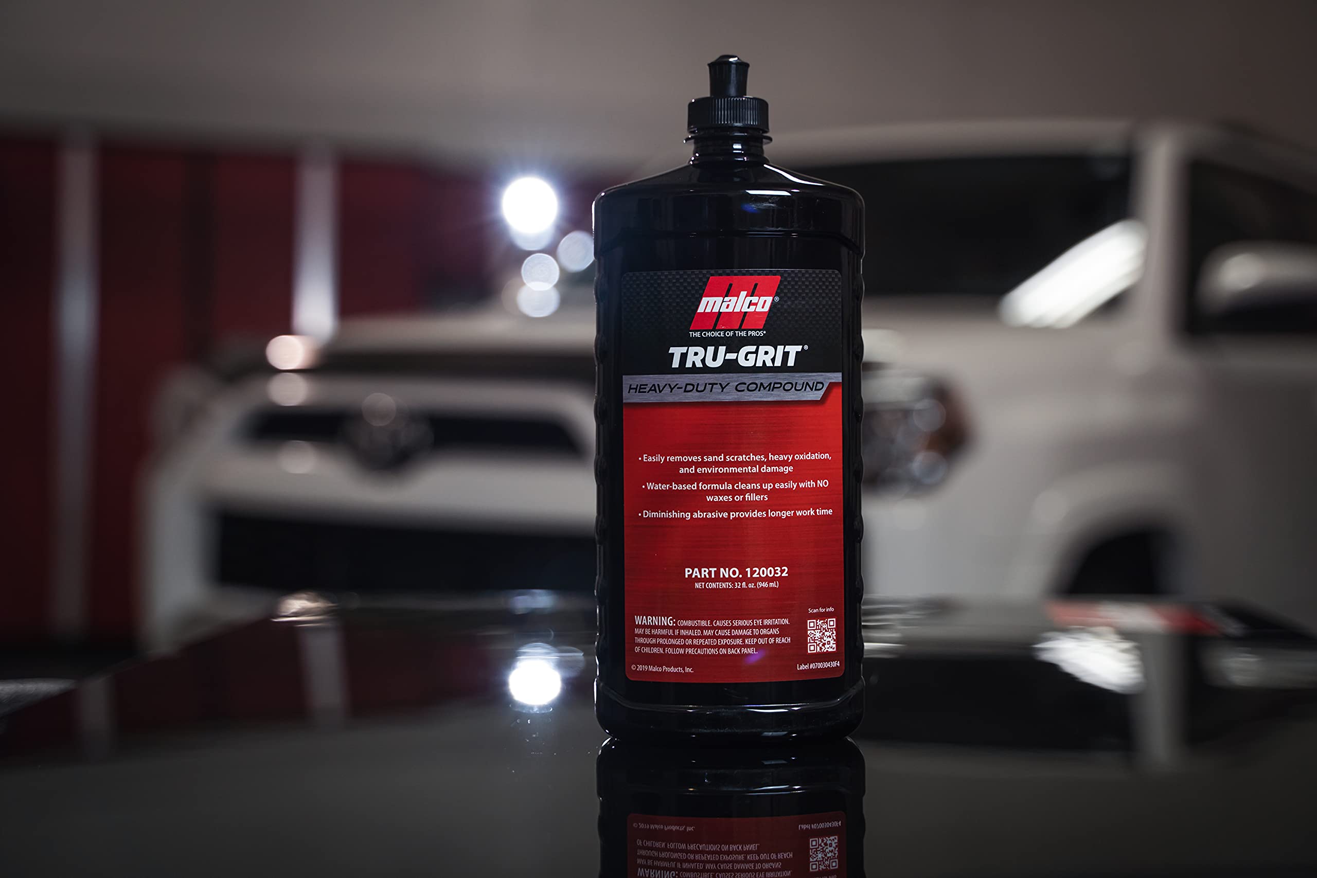 Malco Tru Grit Heavy Duty Buffing & Polishing Compound – Professional Automotive Paint Correction & Detailing – Removes 1000-1500 Grit Sand Scratches – 1 Gallon (120001) – Perfect for Car Restoration, Show Car Prep & DIY Auto Detailing