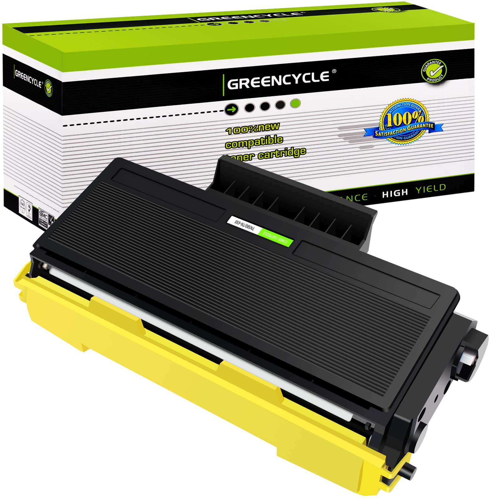 Greencycle 1 Pack TN650 TN-650 Black Toner Cartridge - Compatible with Brother DCP-8050DN HL-5340D MFC-8370 Laser Printers | High Yield Replacement | Perfect for Office & Home Printing Needs