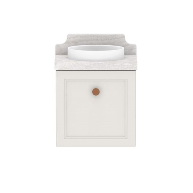 ADP Mabel Mini Wall Mounted Bathroom Vanity with Cherry Pie Benchtop - Space Saving Modern Design for Small Bathrooms & Powder Rooms