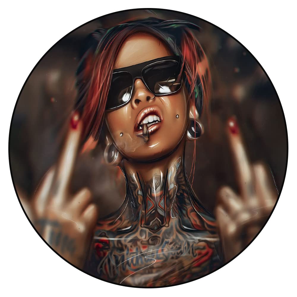 1000-Piece Round Wall Art Puzzle - Modern Girl Character Series | Wooden Circular Jigsaw Puzzle for Adults & Couples | Home Decor, Party Gift & Educational Toy for Room Decoration | Perfect for Living Room, Bedroom & Game Night