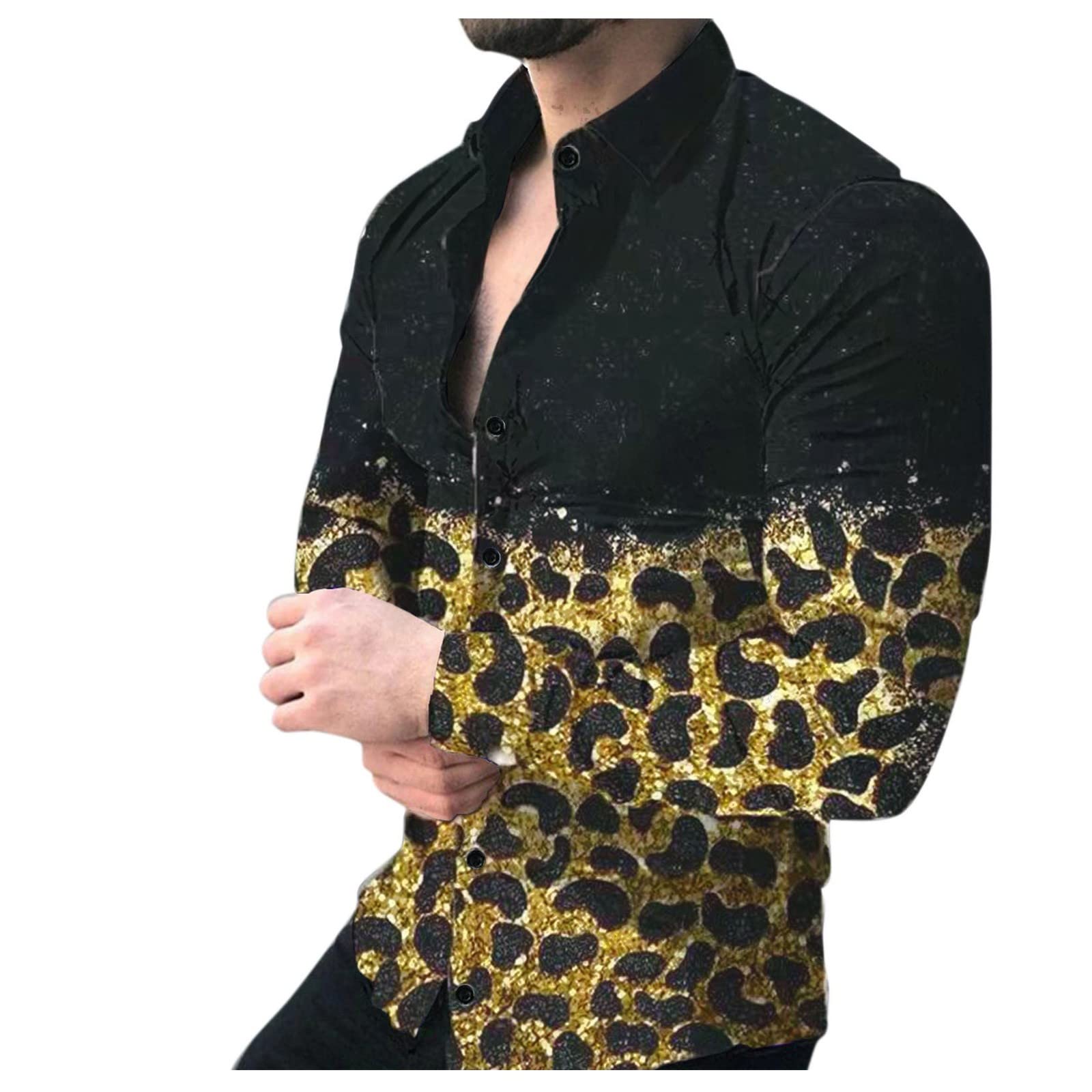 Premium Men's Short Sleeve Button Down Shirts - Casual Printed Sweat-Resistant Shirt with Lapel Collar | Perfect for Summer Outings, Office Casual Fridays & Weekend Getaways