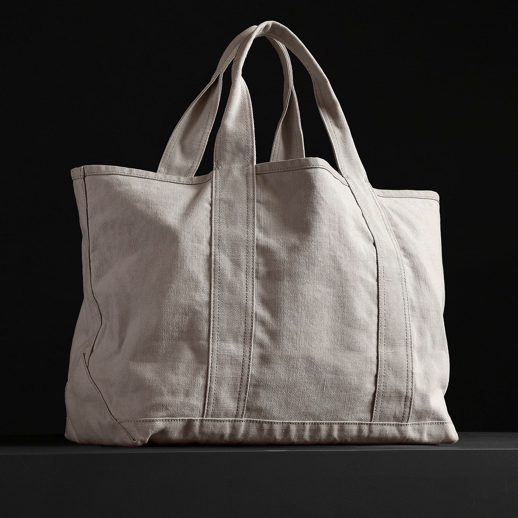 Large White Canvas Tote Bag - Eco-Friendly Reusable Shopping Tote for Groceries, Beach, Work & Travel