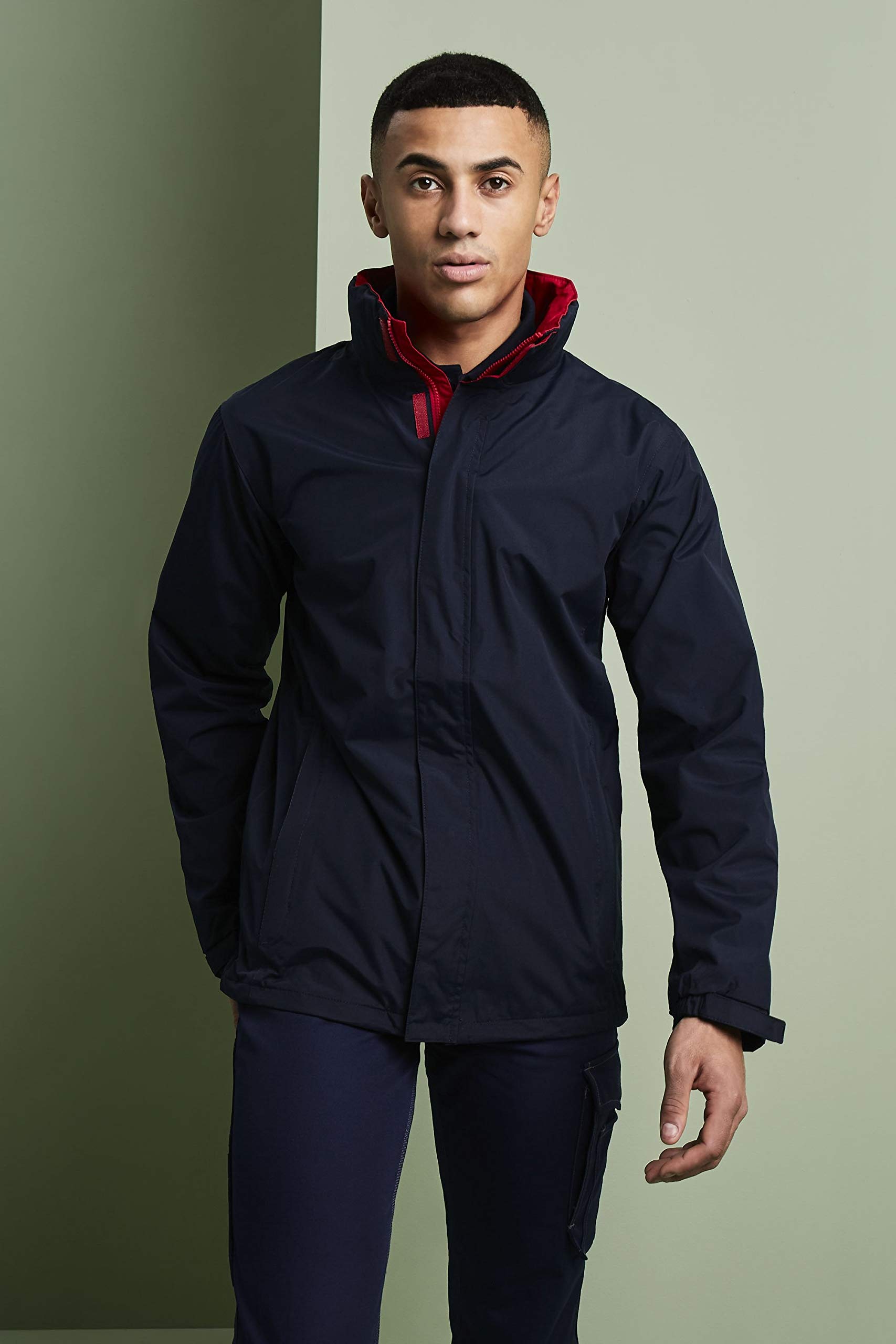 Waterproof Shell Jacket for Men - Ardmore Mesh Lined Windbreaker, Navy Blue 3XL (50