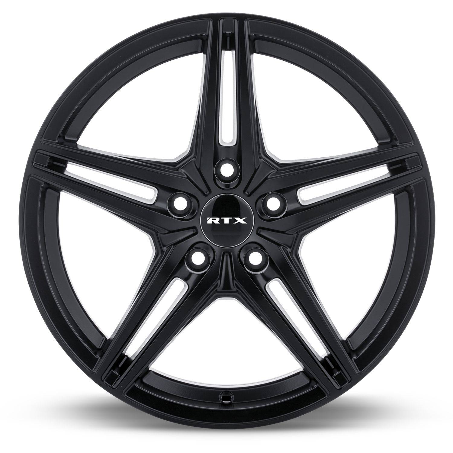 RTX Bern Alloy Wheel Rim 16x7 Inch - Matte Black Finish - 5x114.3 Bolt Pattern - 40mm Offset - 73.1mm Center Bore - Includes Center Caps - Perfect for Honda Civic, Toyota Camry & Other Sedans