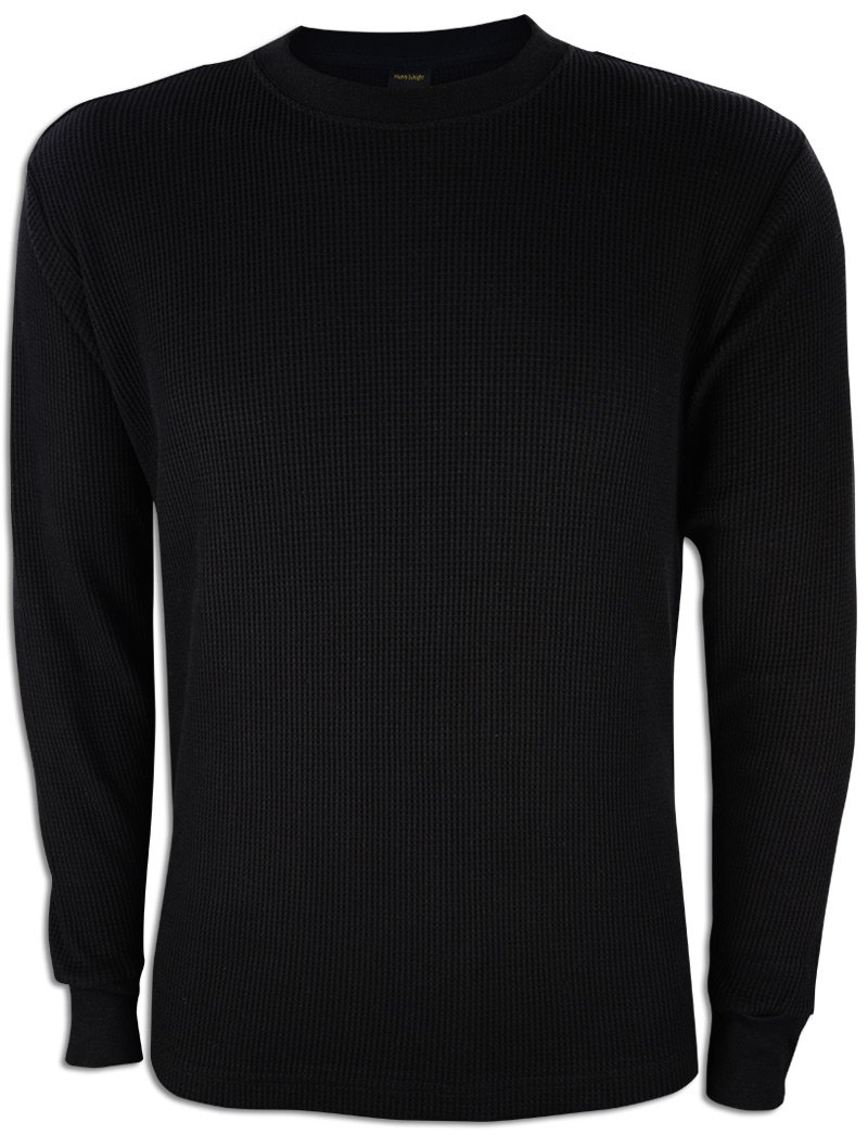 JLGUSA Men's Heavyweight Thermal Long Sleeve Waffle Knit Shirt - Solid Color Winter Base Layer for Outdoor Work & Cold Weather Activities