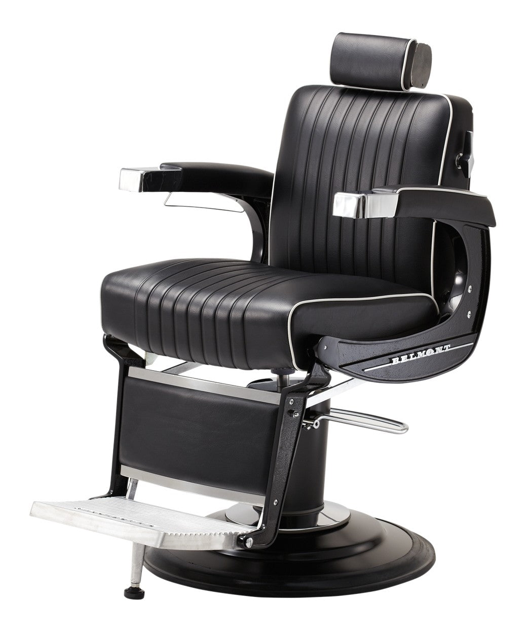 Premium Black Barber Chair for Professional Salons & Home Grooming - Heavy Duty Hydraulic Styling Chair with Adjustable Headrest & Footrest