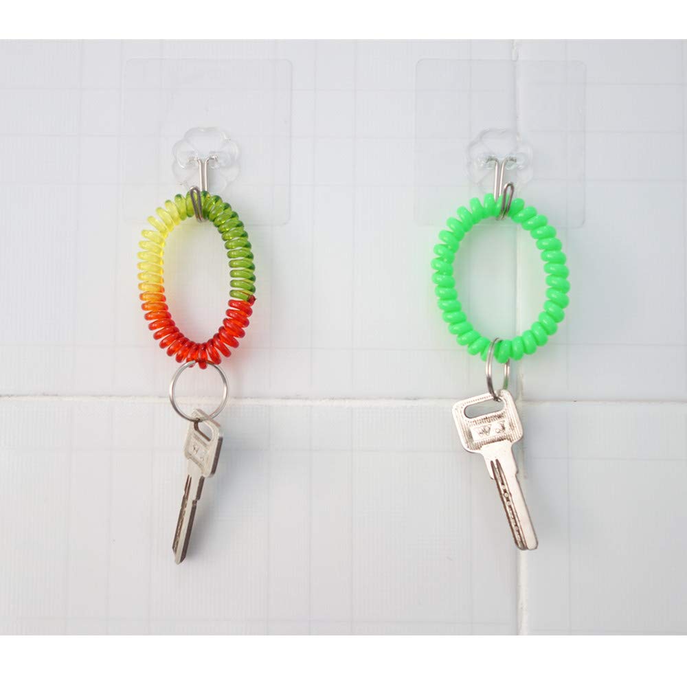 6 Pack Colorful Spring Spiral Wrist Coil Keychains - Stretchy Bracelet Key Ring for Keys, ID Badges & Gym Locks (Perfect for Kids, Teens, Events & Outdoor Activities)