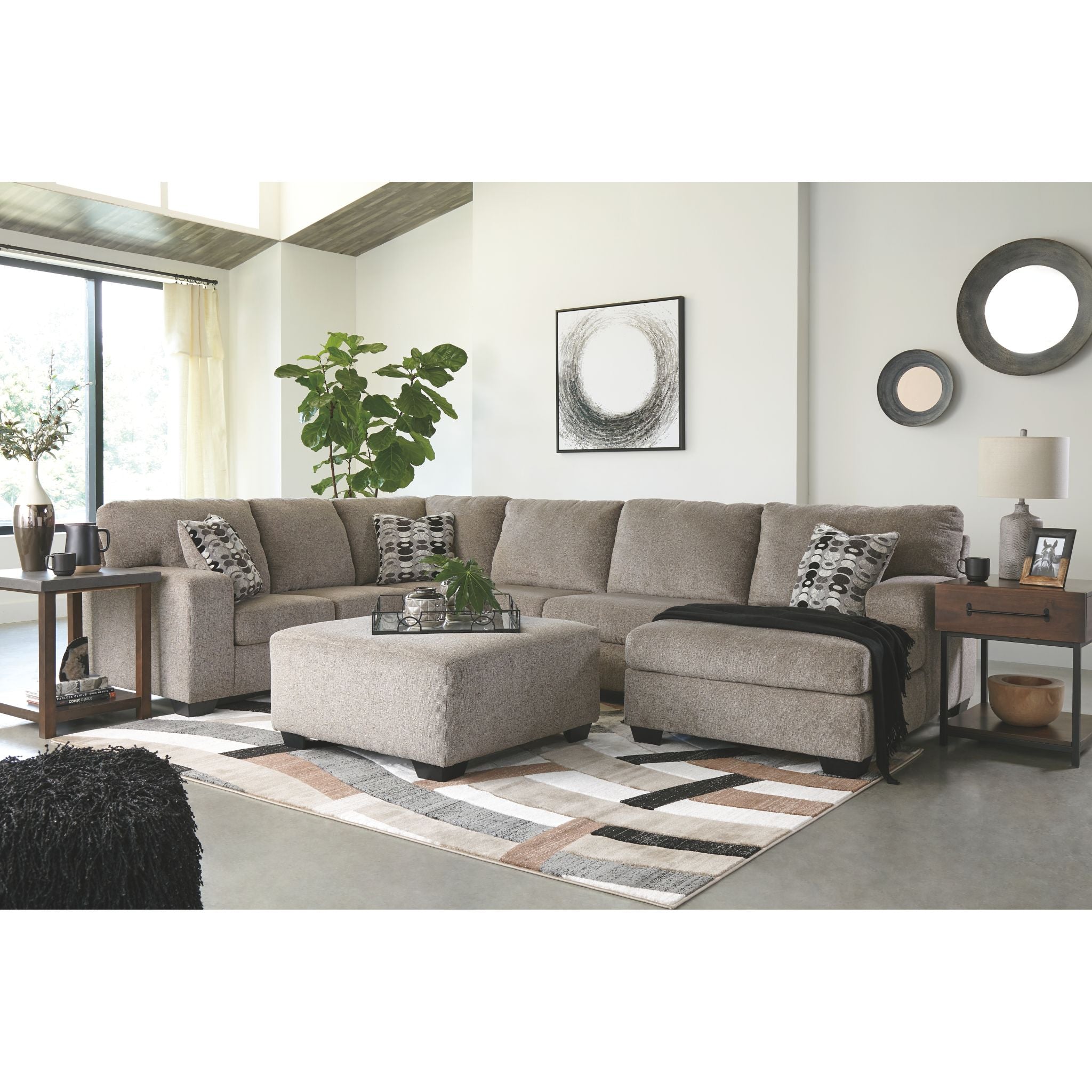 Ballinasloe Oversized Accent Ottoman - Large Round Storage Footrest Pouf with Tufted Design for Living Room, Bedroom & Home Decor