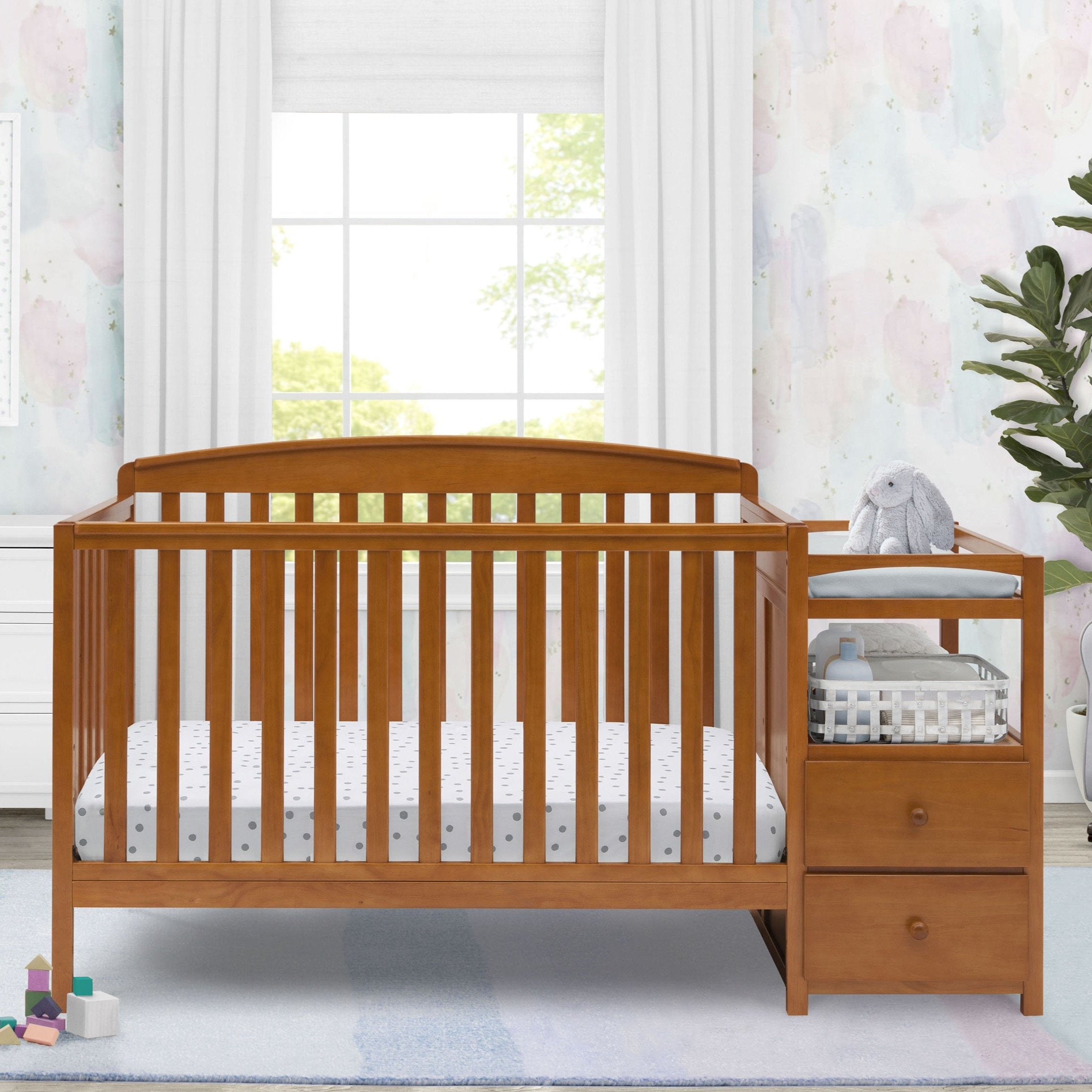 Royal Convertible Crib and Changer - 3-in-1 Baby Nursery Furniture Set with Toddler Bed & Dresser | Safe, Durable & Space-Saving for Newborns to Kids | Perfect for Nursery Rooms, Daycare Centers & Small Spaces