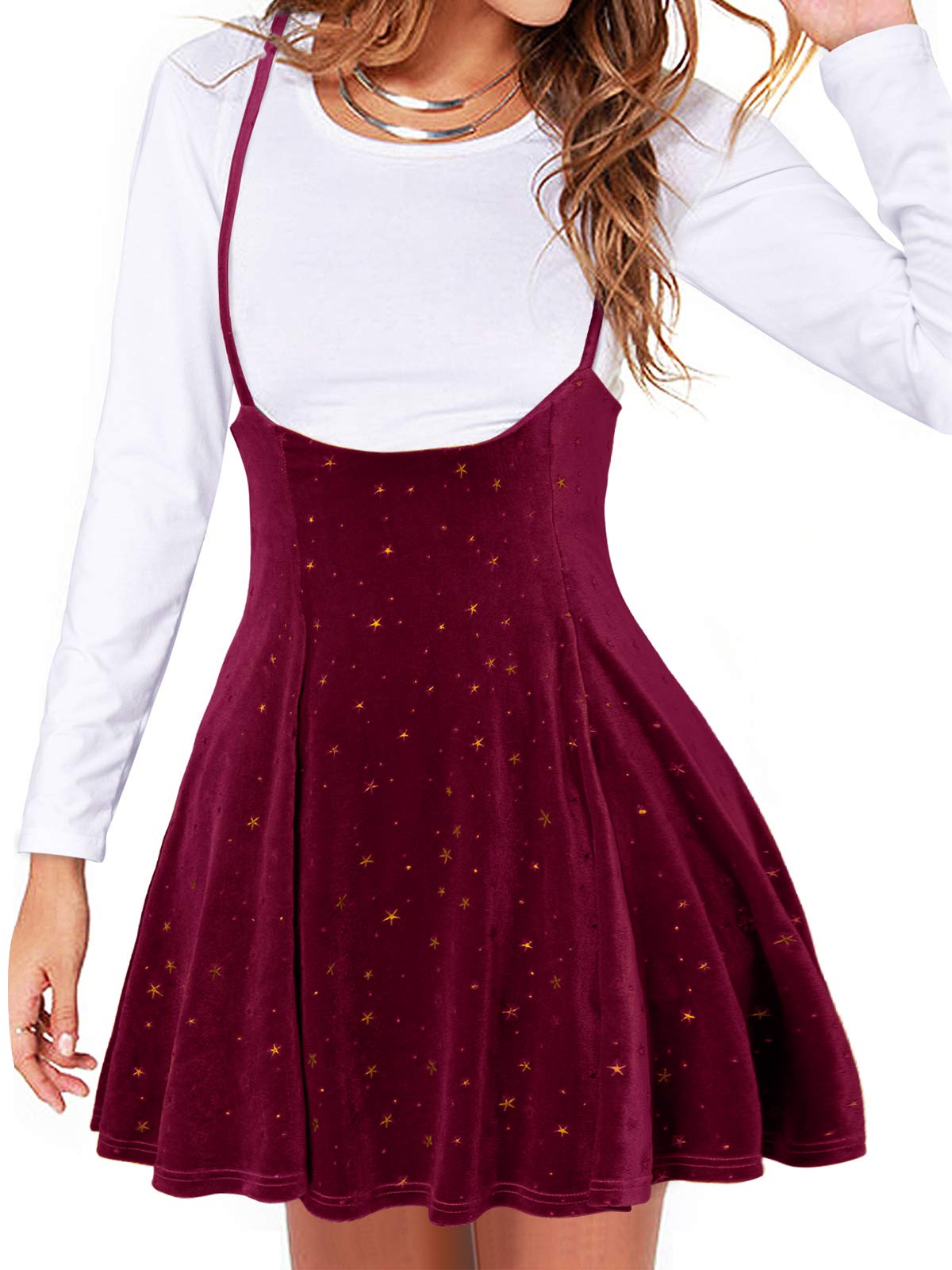 YOINS Women's High Waist Suspender Skirt - Flared Skater Skirt Overall Dress for Casual & Party Wear | Versatile Outfit for Work, Date Night & Special Occasions