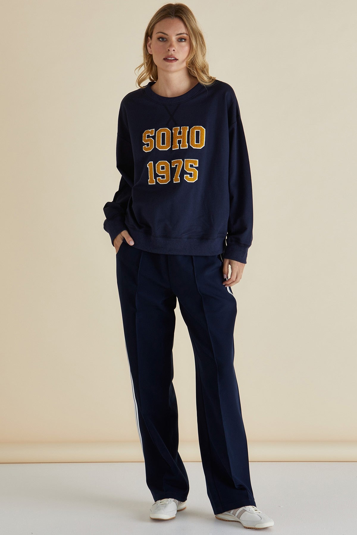 Betty Basics Maddison Jogger Pants for Women - Soft Comfortable Lounge Pants, Navy Blue Casual Joggers - Perfect for Yoga, Running, and Everyday Wear