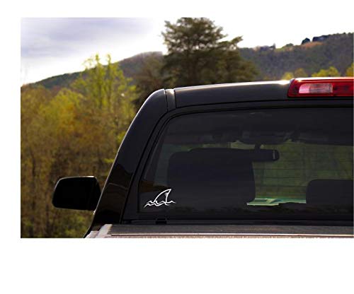 Premium Shark Fin Vinyl Decal - White - 4.5