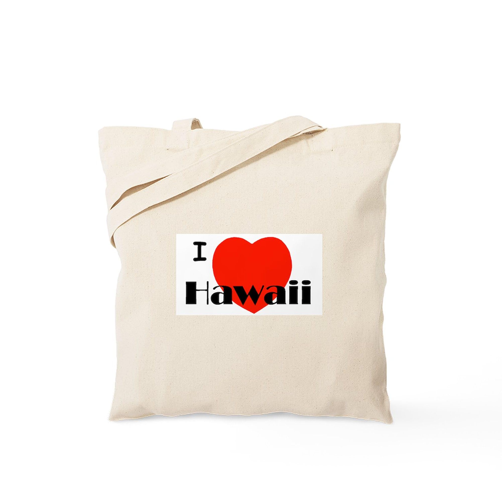 I Love Hawaii Tote Bag - Natural Canvas Reusable Shopping Bag for Beach, Grocery & Travel | Eco-Friendly & Durable