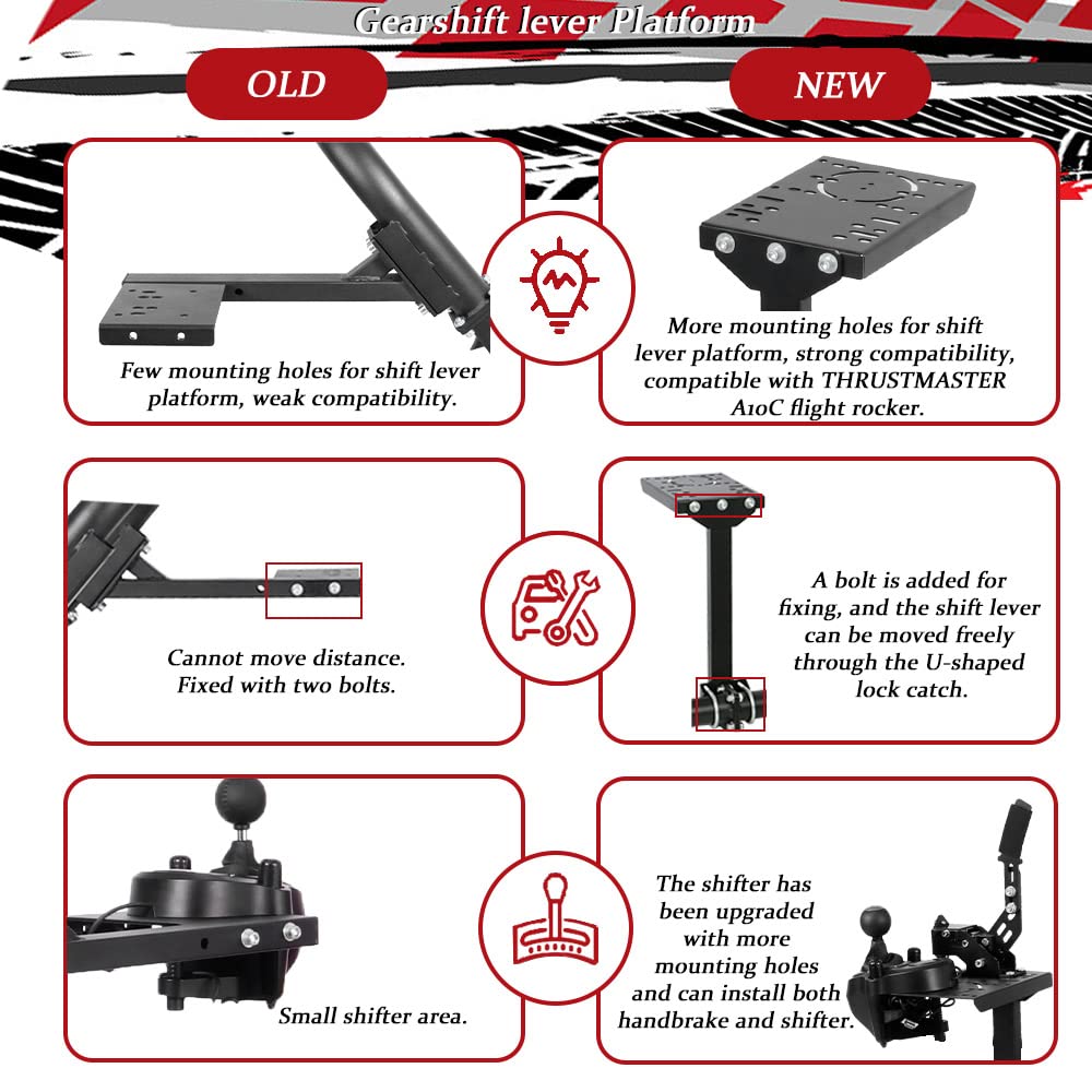 Premium Racing Simulator Stand Joystick Mount for Logitech G27/G29/G920 & Thrustmaster Wheels - Heavy-Duty Steel Plate with Bolts - Perfect for Flight & Driving Simulation Gaming Setups