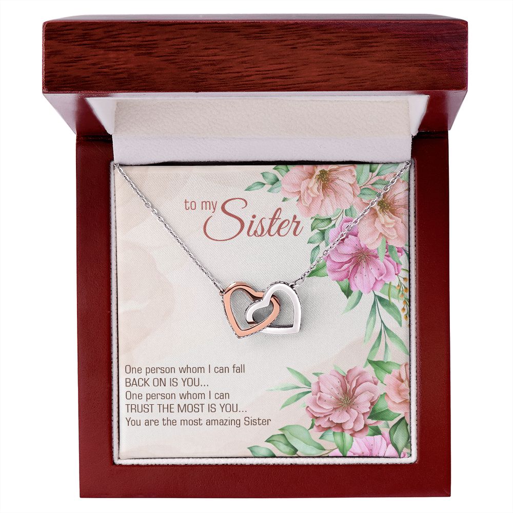 Interlocking Hearts Necklace for Sister - Perfect Birthday & Christmas Gift for Women - Elegant Jewelry for Sister's Day, Anniversary or Special Occasions
