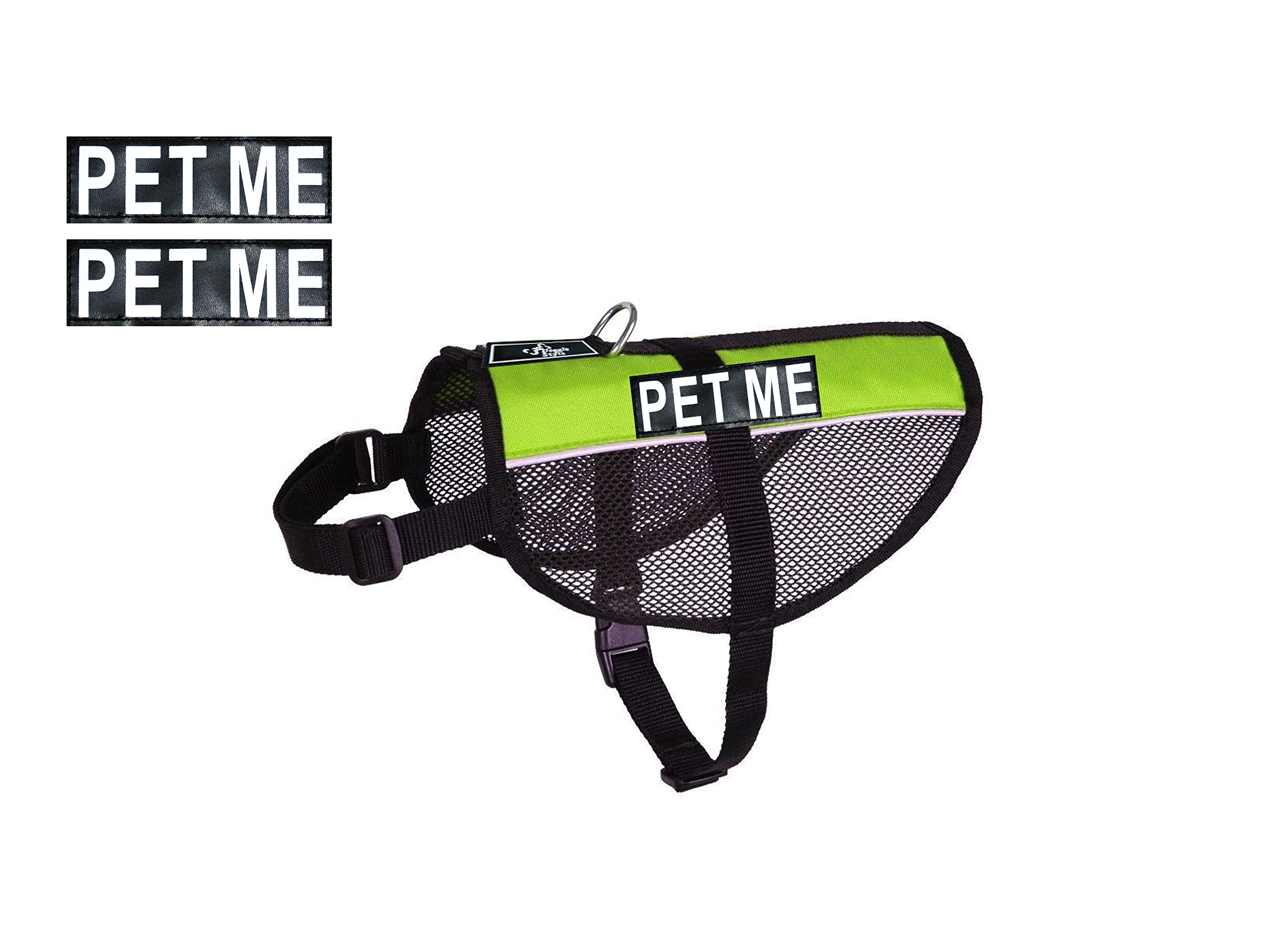 Service Dog Mesh Vest Harness - Cool & Comfortable Nylon with 2 Reflective PET ME Patches - Perfect for Training, Outdoor Adventures & Public Access - Measure Your Dog Before Ordering