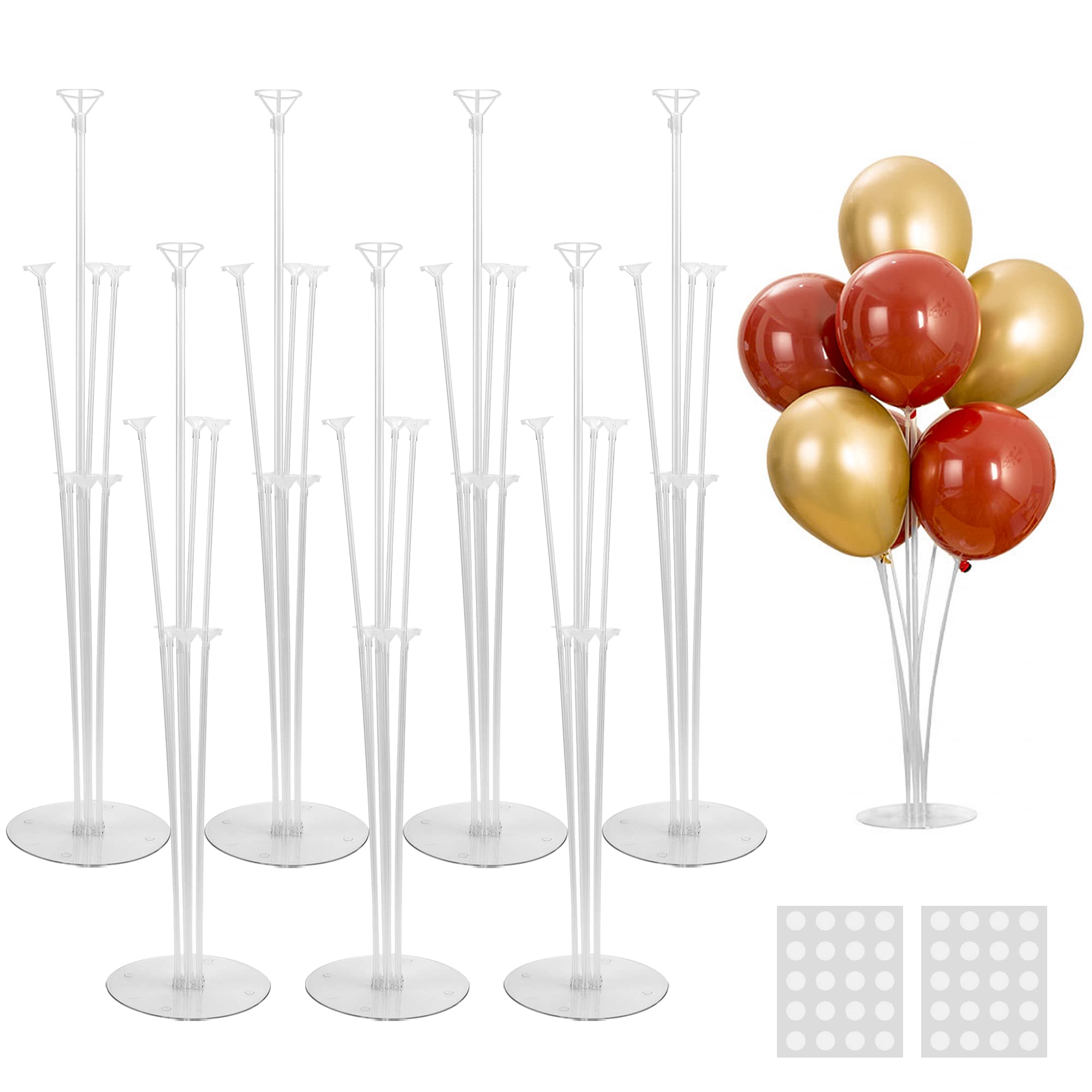JOYYPOP 7 Sets Balloon Stand Kit with Sticks and Base - Party Balloon Holder for Birthday, Graduation, Wedding Decorations - Perfect for Indoor and Outdoor Celebrations, Baby Showers, Anniversaries
