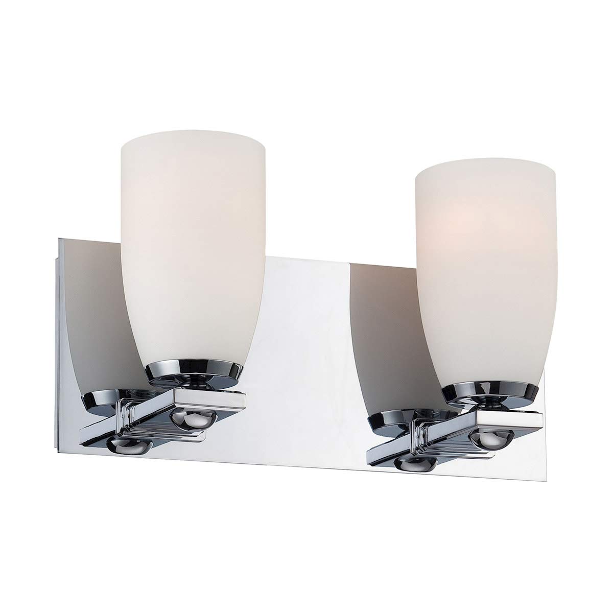 Decovio 15049-CWO2 Harrietstown 2-Light 13-Inch Chrome Vanity Light Wall Sconce - Perfect for Bathroom, Bedroom, and Hallway Lighting