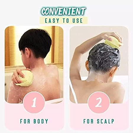 ULTRONEX Multi-Color Silicone Bath & Body Brush - Exfoliating Shower Scrubber for Deep Cleaning, Mud & Dirt Remover with Built-in Shower Gel Dispenser - Soft Massage Brush with Non-Toxic Bristles (Random Colors) - Perfect for Spa, Back Scrubbing & Sensitive Skin Care