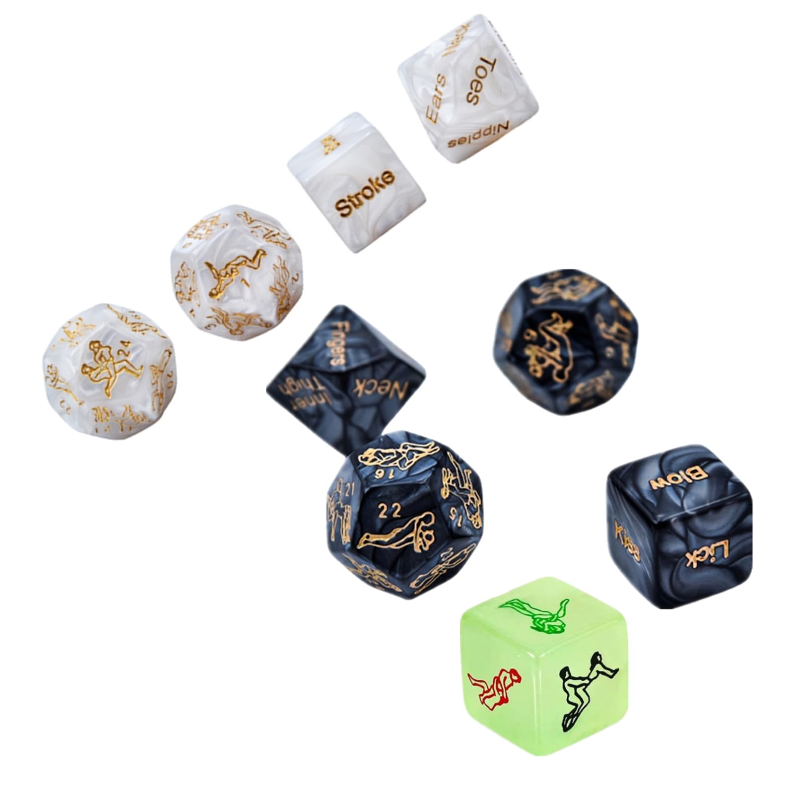 9Pcs Sex Dice for Couples - Adult Dice Games for Bedroom Fun, Naughty Couples Toys for Romantic Nights - Perfect for Date Nights, Spicing Up Relationships & Intimate Play