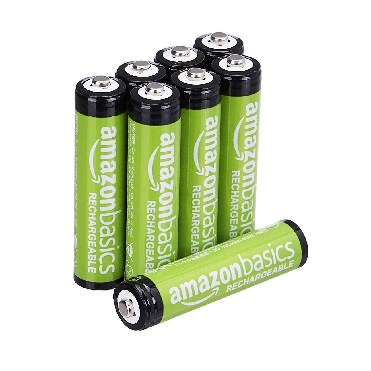 Amazon Basics 8-Pack AAA Rechargeable Batteries 800mAh & AA Ni-MH Rechargeable Batteries 2400mAh - Pre-Charged High Capacity Batteries for Cameras, Toys, Flashlights, and Electronics