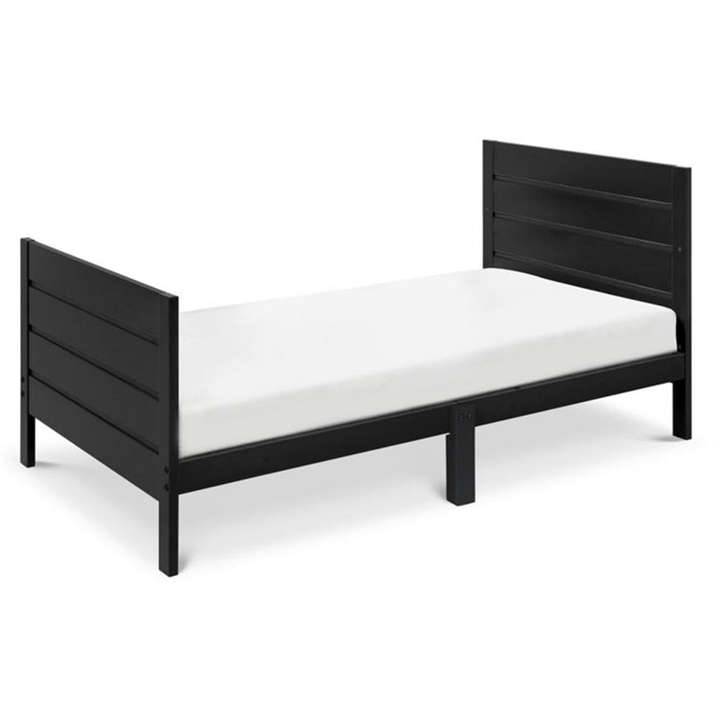 DaVinci Modena Toddler Bed in Ebony - Convertible Wooden Kids Bed for Nursery & Bedroom, Safe & Stylish Toddler Transition from Crib to Big Kid Bed