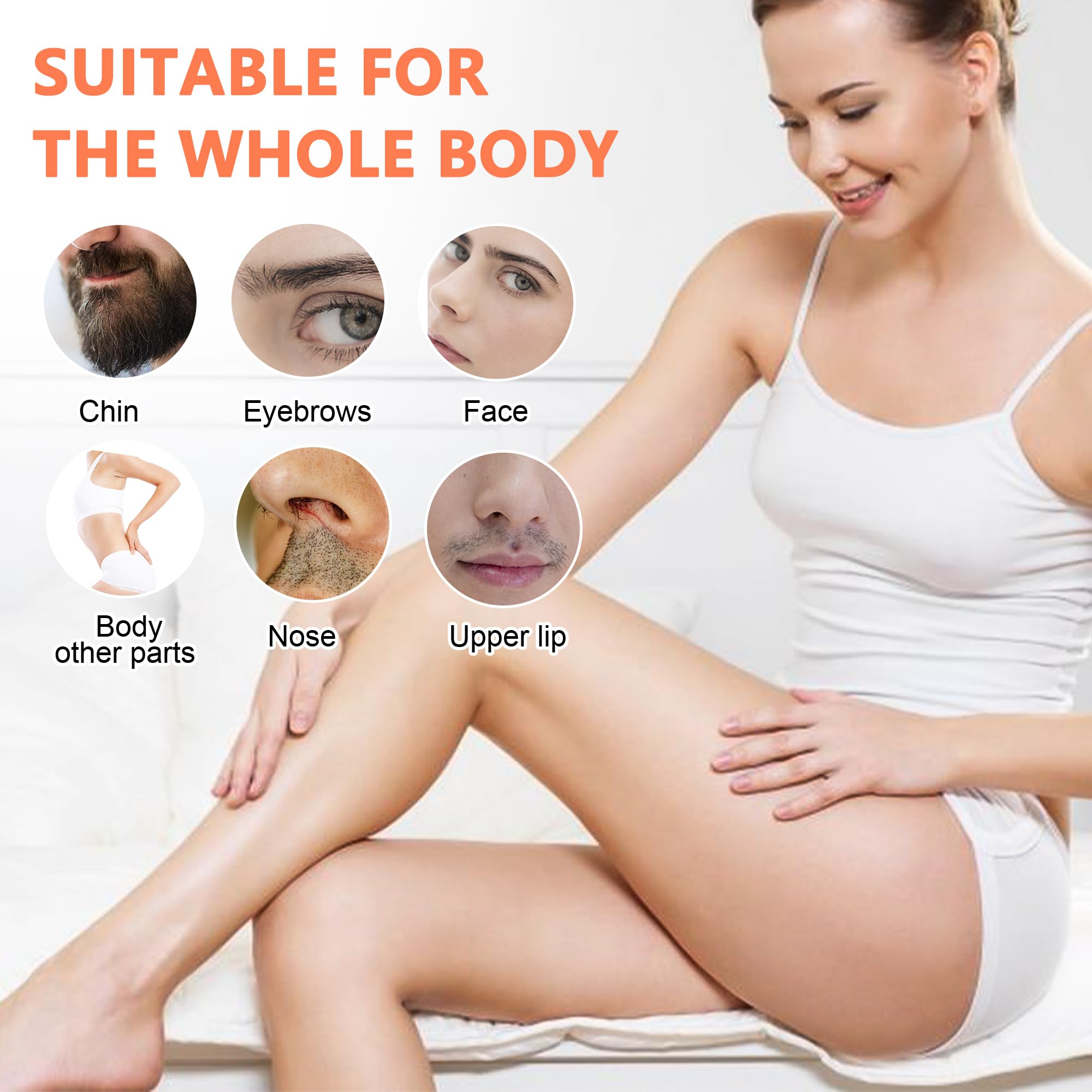 Professional Wax Warmer Double Pot Waxing Kit - Adjustable Temperature Hair Removal Heater Machine with 50 Wax Sticks & 20 Protective Collars for Salon, Spa & Home Use - Painless Hair Removal for Legs, Arms, Bikini & Face