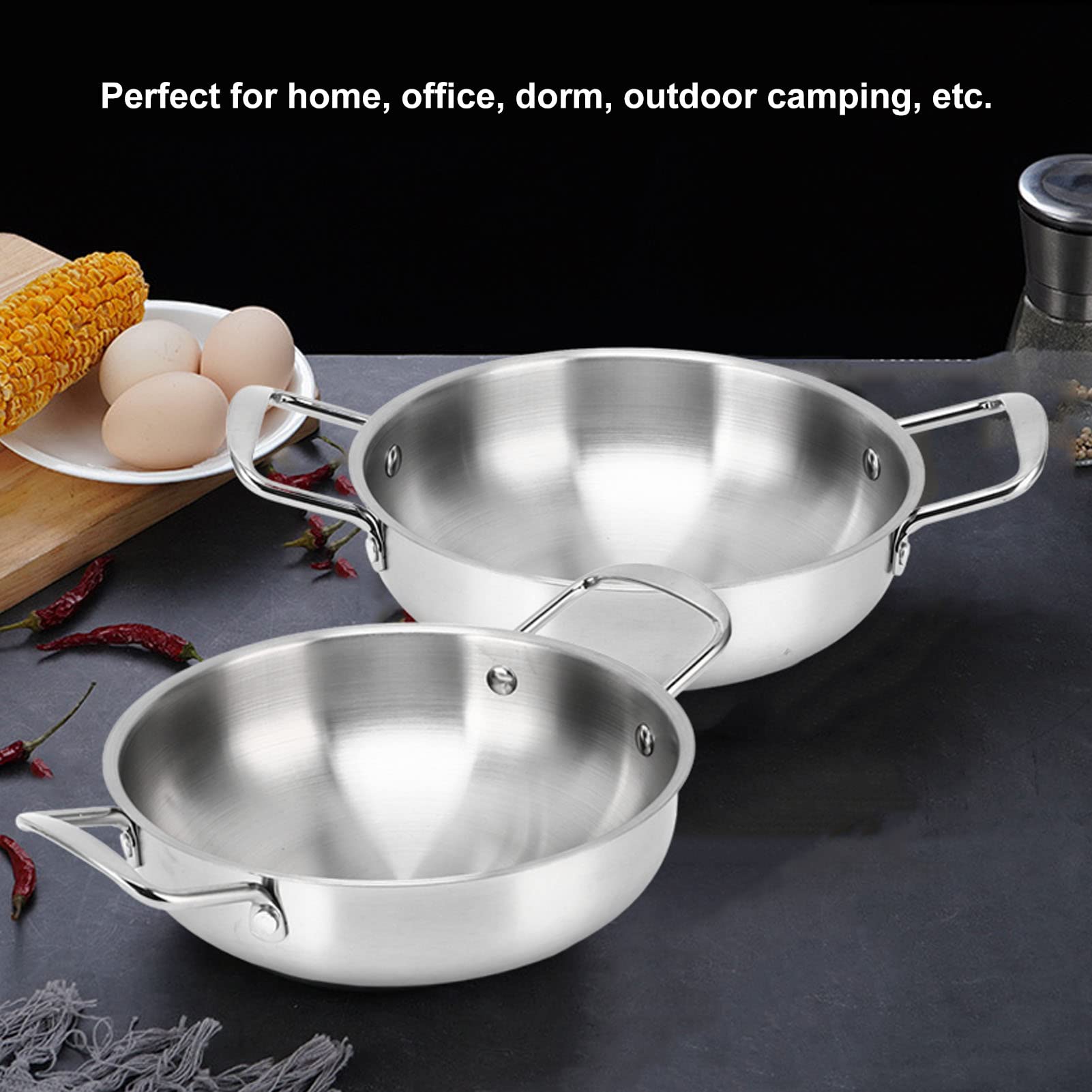 Buachois 26cm Stainless Steel Ramen Pot - Korean Style Even Heat Noodle Cooking Pot for Soup, Seafood & Instant Ramen | Perfect for Home Cooking, Camping & Dorm Use