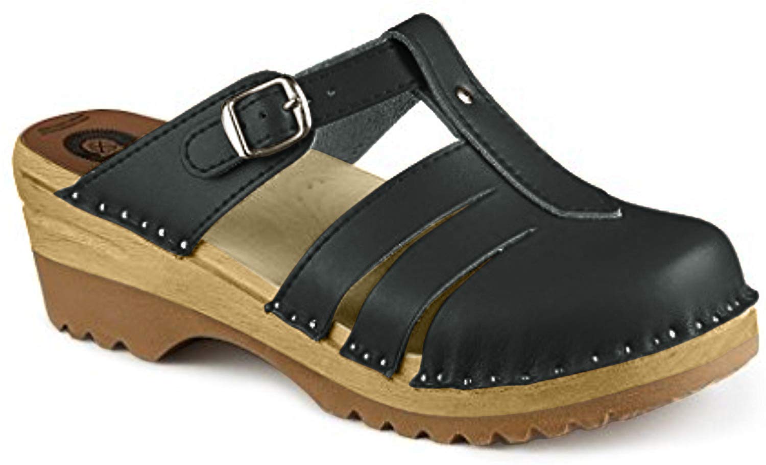 Troentorp Women's Mary Jane Clog Sandals with Cooling Towel - Comfortable Leather Clogs for Women | Perfect for Summer, Gardening & Outdoor Activities
