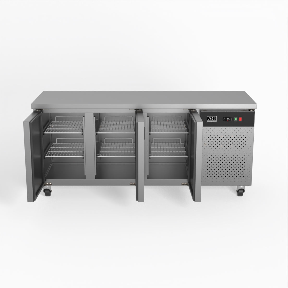 AG 3-Door Commercial Worktop Freezer with Under Bench Storage | 600mm Depth | Ideal for Restaurants, Cafes & Catering Businesses