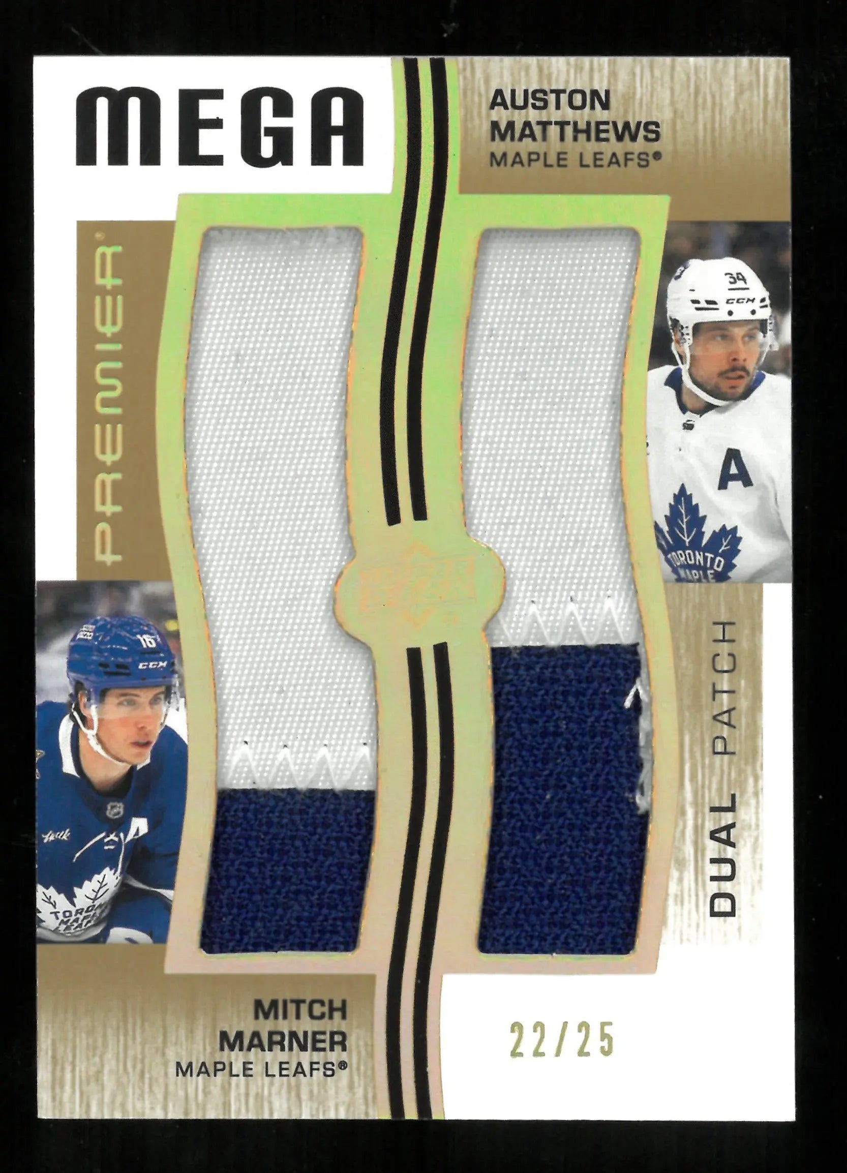 2023-24 Upper Deck Premier Hockey Mega Dual Patch Matthews Marner /25 - Rare Collectible Hockey Cards for Fans & Investors - Perfect for Trading, Display, and Memorabilia Collections