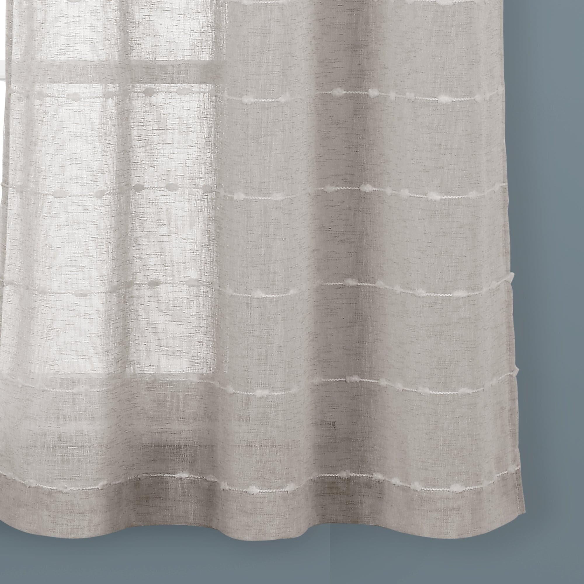 Farmhouse Style Textured Grommet Sheer Window Curtain Panels - Light Filtering Semi-Transparent Drapes for Living Room, Bedroom & Kitchen - Set of 2 Panels (84 Inches Long)