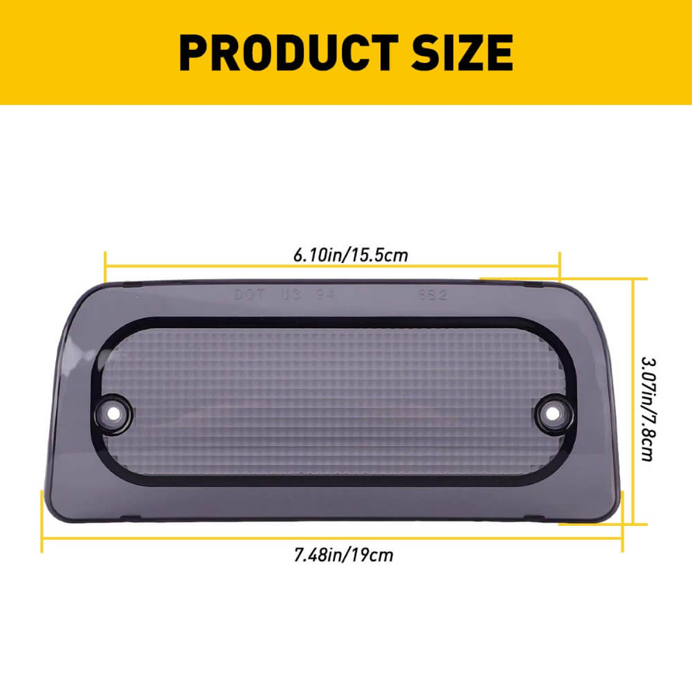 AUXITO 3rd Brake Light Lens Cover Replacement for 1994-2004 Chevy S10 & GMC Sonoma Extended Cab | Durable Red Plastic Housing | Enhances Rear Visibility & Safety | Perfect for Truck Upgrades & Night Driving
