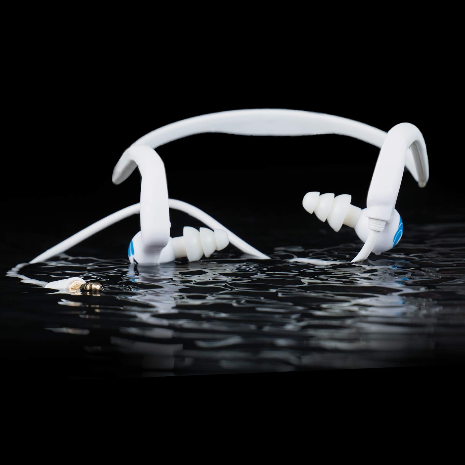 HydroActive Premium Short-Cord Waterproof Headphones - Wired 3.5mm Jack with 11 Earbud Tips in 4 Styles - Ideal for Swimming, Running & Workouts (Music Player Sold Separately)