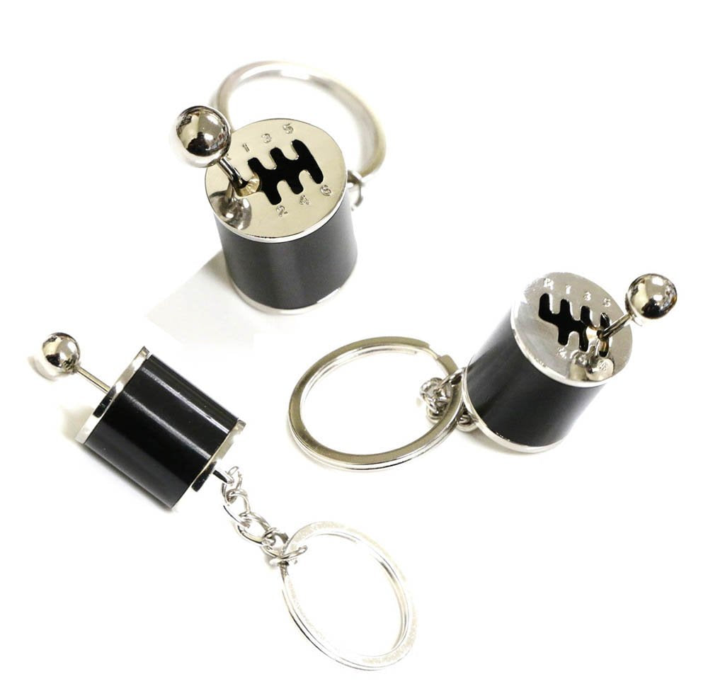 Chrome Polished Alloy Metal Gear Shift Keychain - Stylish Car Key Ring for Men & Women - Perfect for Auto Enthusiasts, Car Lovers, and Gift Giving