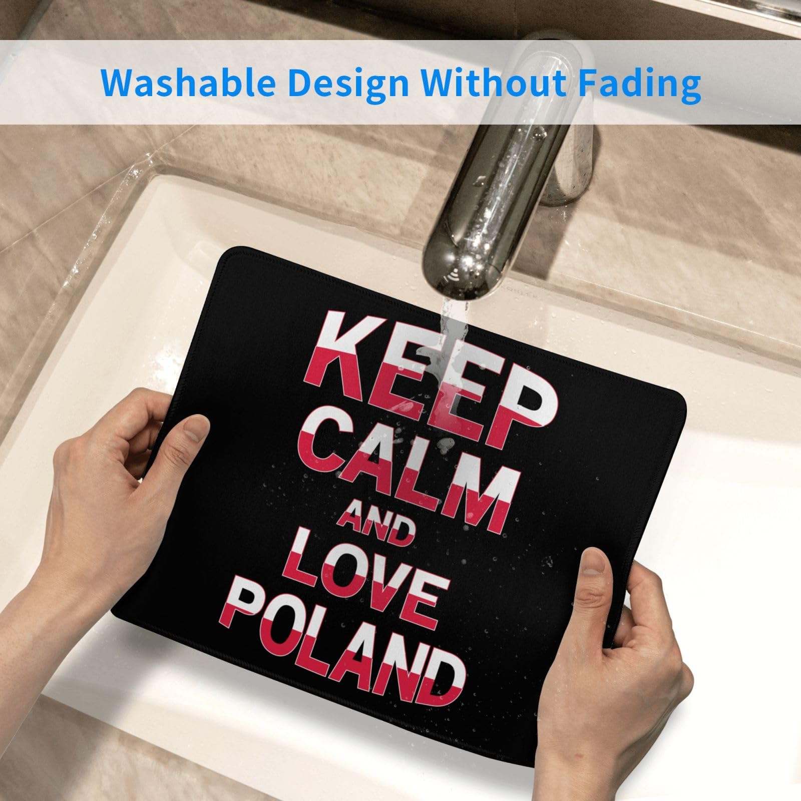 SIYTUAU Keep Calm and Love Poland Mouse Pad - 10x12 Inch Waterproof Non-Slip Rubber Gaming Mouse Pad for Laptop & Office Use - Perfect for Work, Gaming & Home Decor