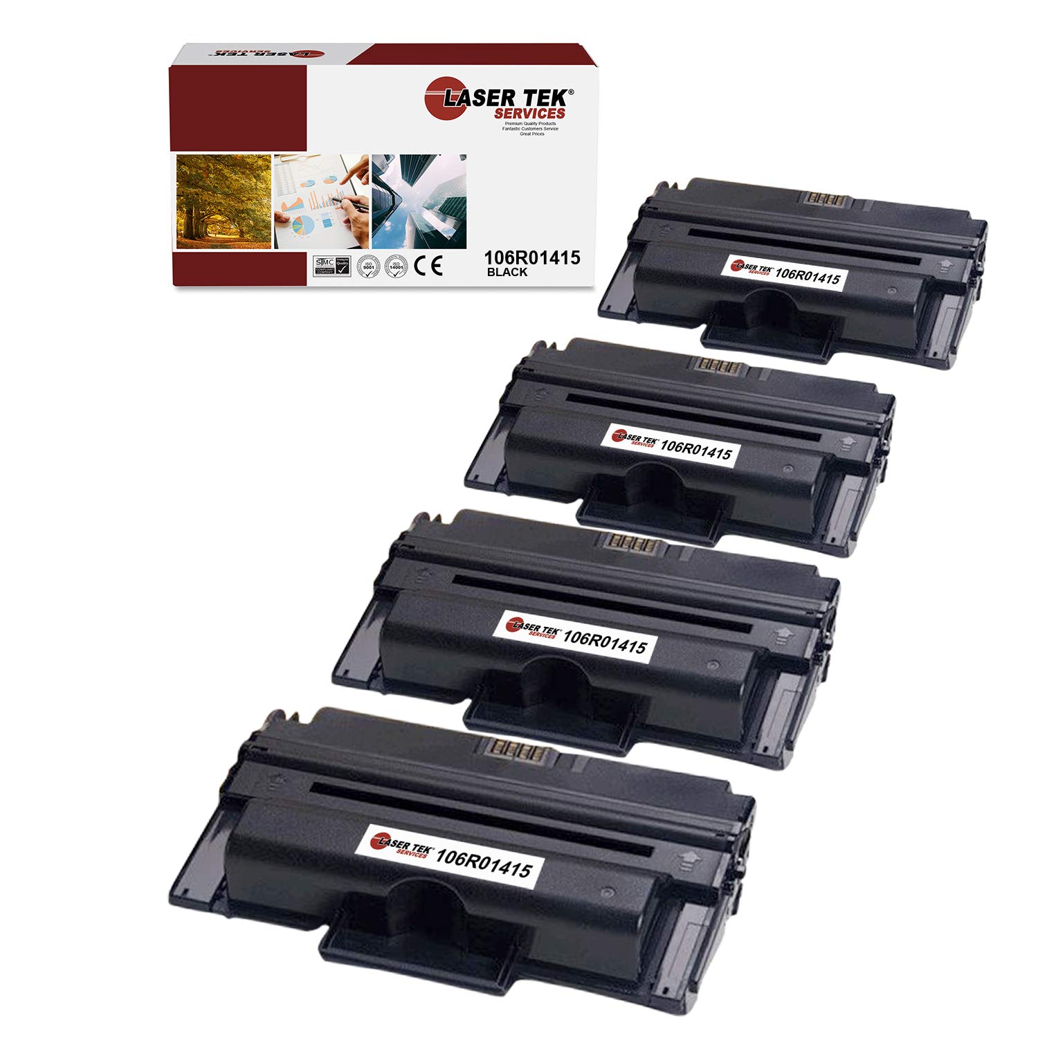 High Yield Toner Cartridge Replacement for Xerox 3435X 106R01415 | Compatible with Xerox Phaser 3435 & 3435DN Printers | Black (4-Pack) | 10,000 Page Yield | Ideal for Office & High-Volume Printing