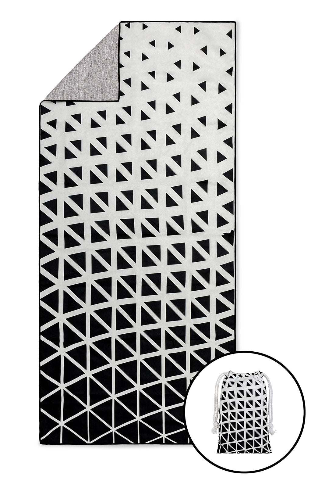 Premium Black & White Gym Towel with Pouch - Quick Dry Sports Towel for Workout, Yoga, Fitness & Travel - Ideal for Gym, Running & Active Lifestyle