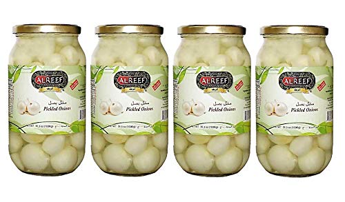 Al Reef Kosher Pickled Onions - 4 Jars (35oz/1,000g Each) - Premium Pickled Vegetables for Sandwiches, Salads & Charcuterie Boards