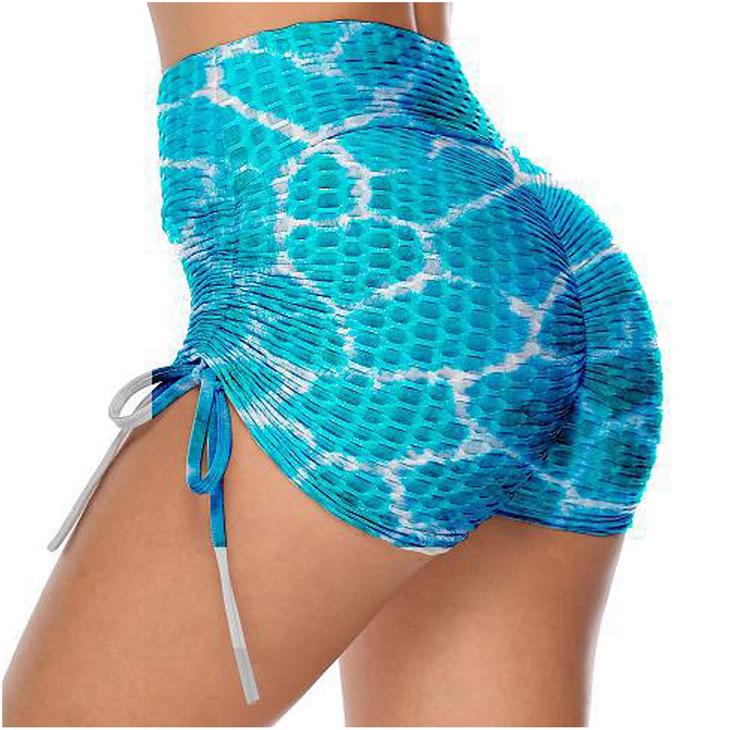 PAODIKUAI Women's High Waisted Yoga Shorts - Butt Lifting & Tummy Control Workout Running Shorts with Ruched Design for Gym, Fitness & Lounge Wear